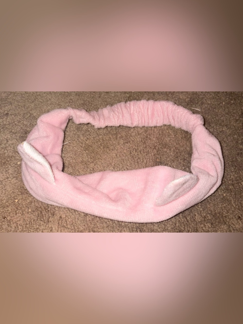 Pink Soft Fabric Headband with Ear Detail